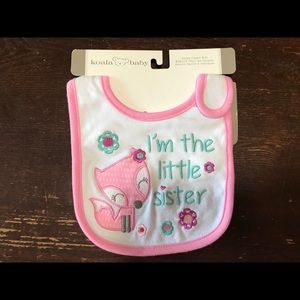 Pink fox bib for baby girl
